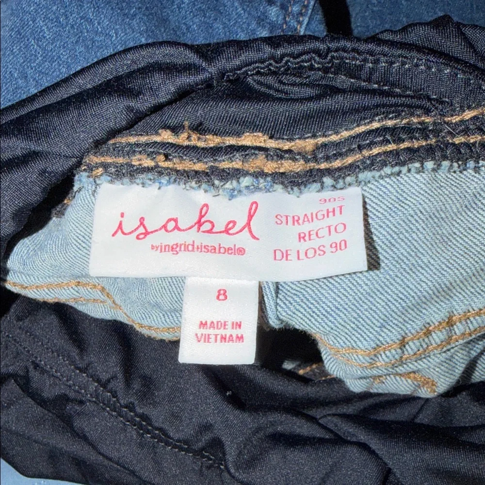 Blue Maternity Isabel Jeans with Waistband, Straight Leg - Picture 3 of 3